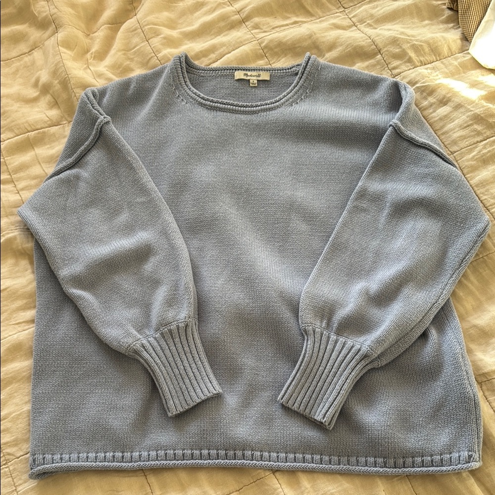 Madewell Blue 100% Cotton Crewneck Sweater